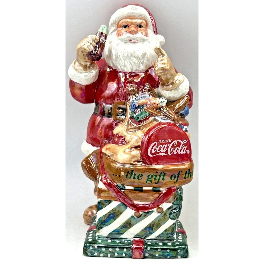 1990s COCA-COLA Pearlescent‎ Figurine Santa Claus Toys Gift Thirst 8